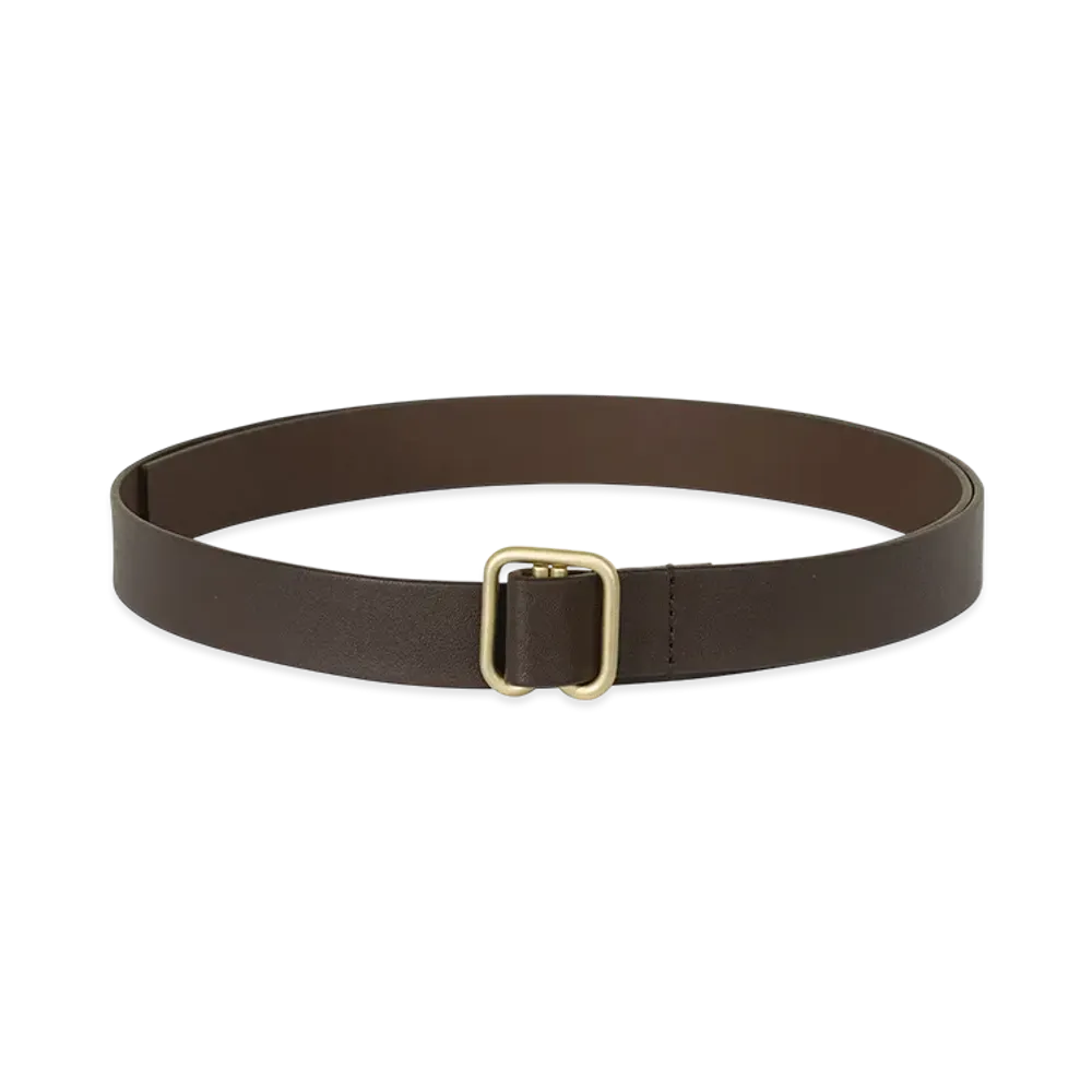 ISSEY MIYAKE Solid Leather Belt "DarkBrown"