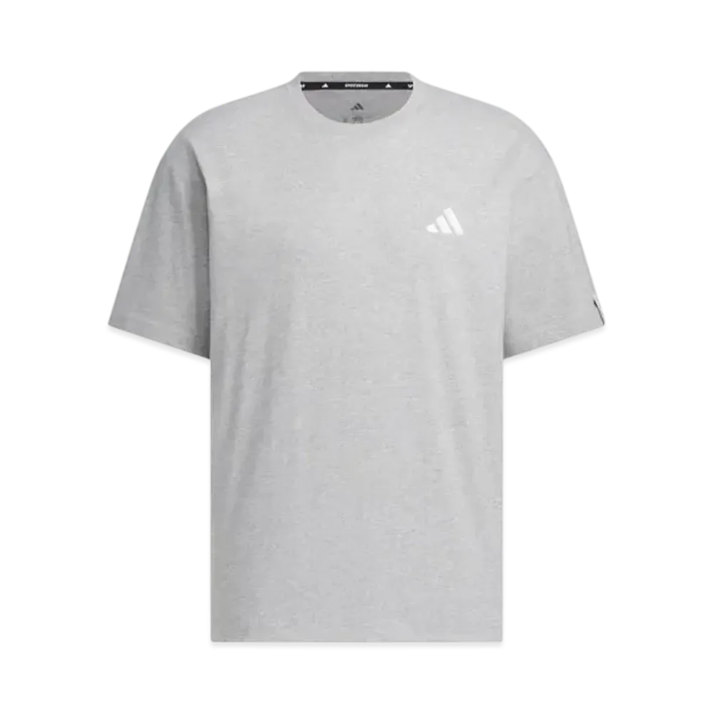 adidas Essentials Plus Loose Fit Small Logo Short Sleeve T-Shirt "Medium Grey Heather"