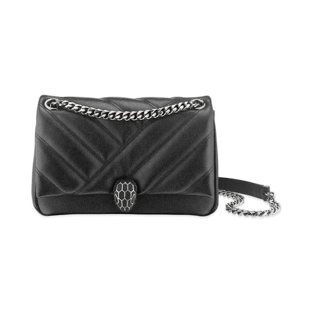 BVLGARI Serpenti Cabochon Shoulder Bag "Black"