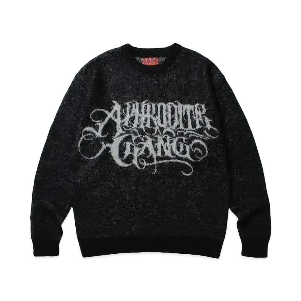 APHRODITEGANG Classic Logo Mohair Knit Sweater "Black"