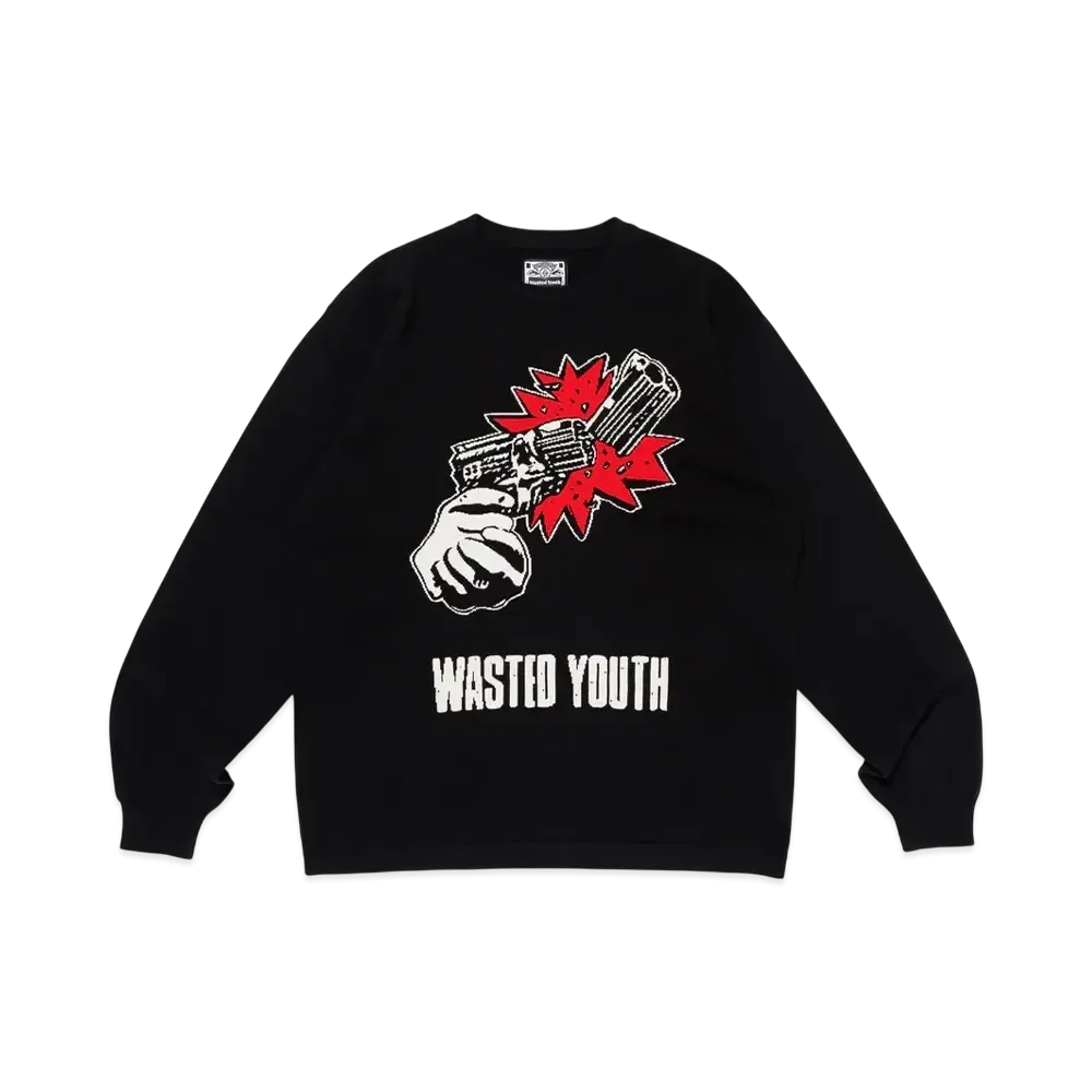Wasted Youth Jacquard Knit "Black"