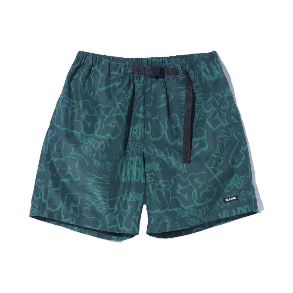 XLARGE GRAFFITI EASY SHORT PANTS "GREEN"