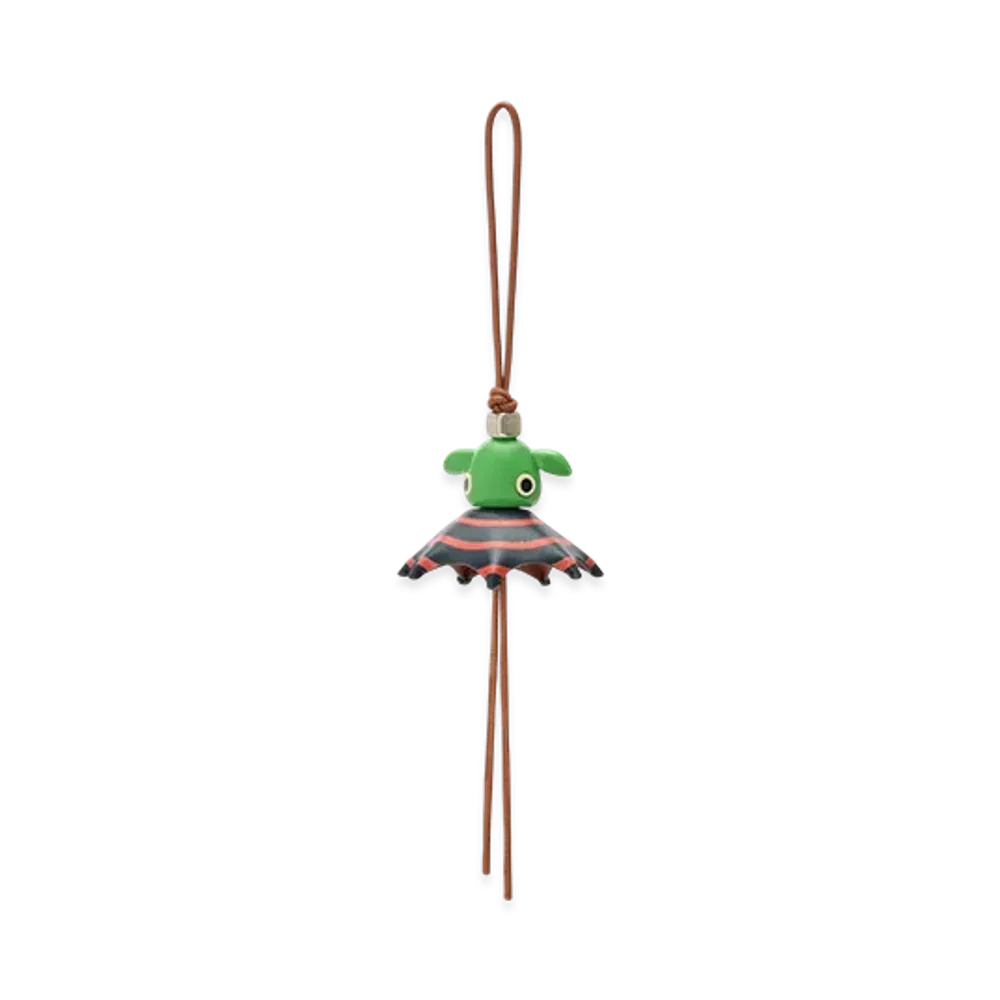 LOEWE Stripey Puzzle Charm "Tan/Green"