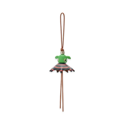 LOEWE Stripey Puzzle Charm "Tan/Green"