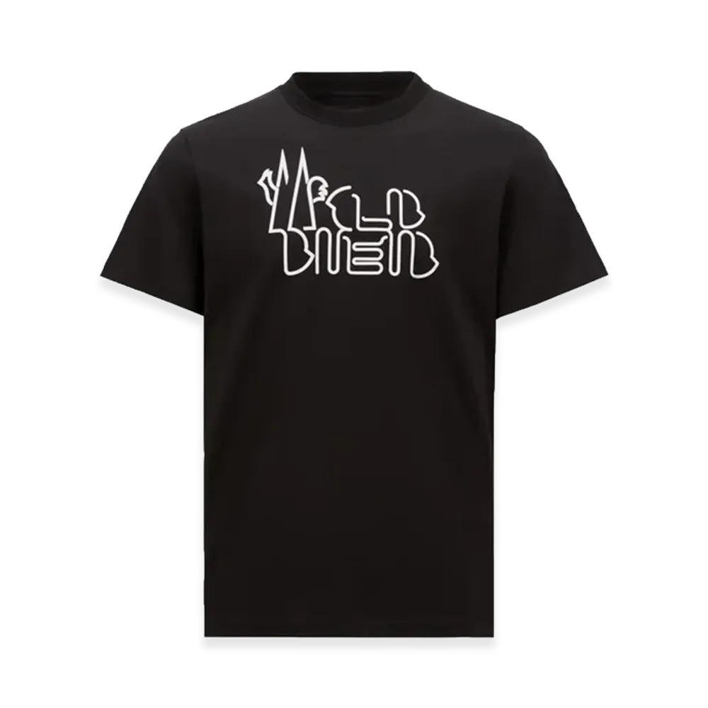 MONCLER Curved Logo Cotton T-Shirt "Black"