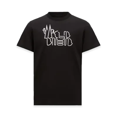 MONCLER Curved Logo Cotton T-Shirt "Black"