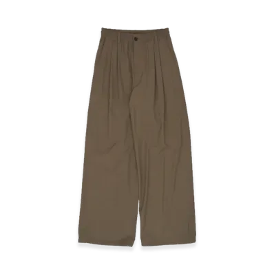 YOKE Wool Washer Tropical 2Pleated Easy Trousers "Sand Beige"