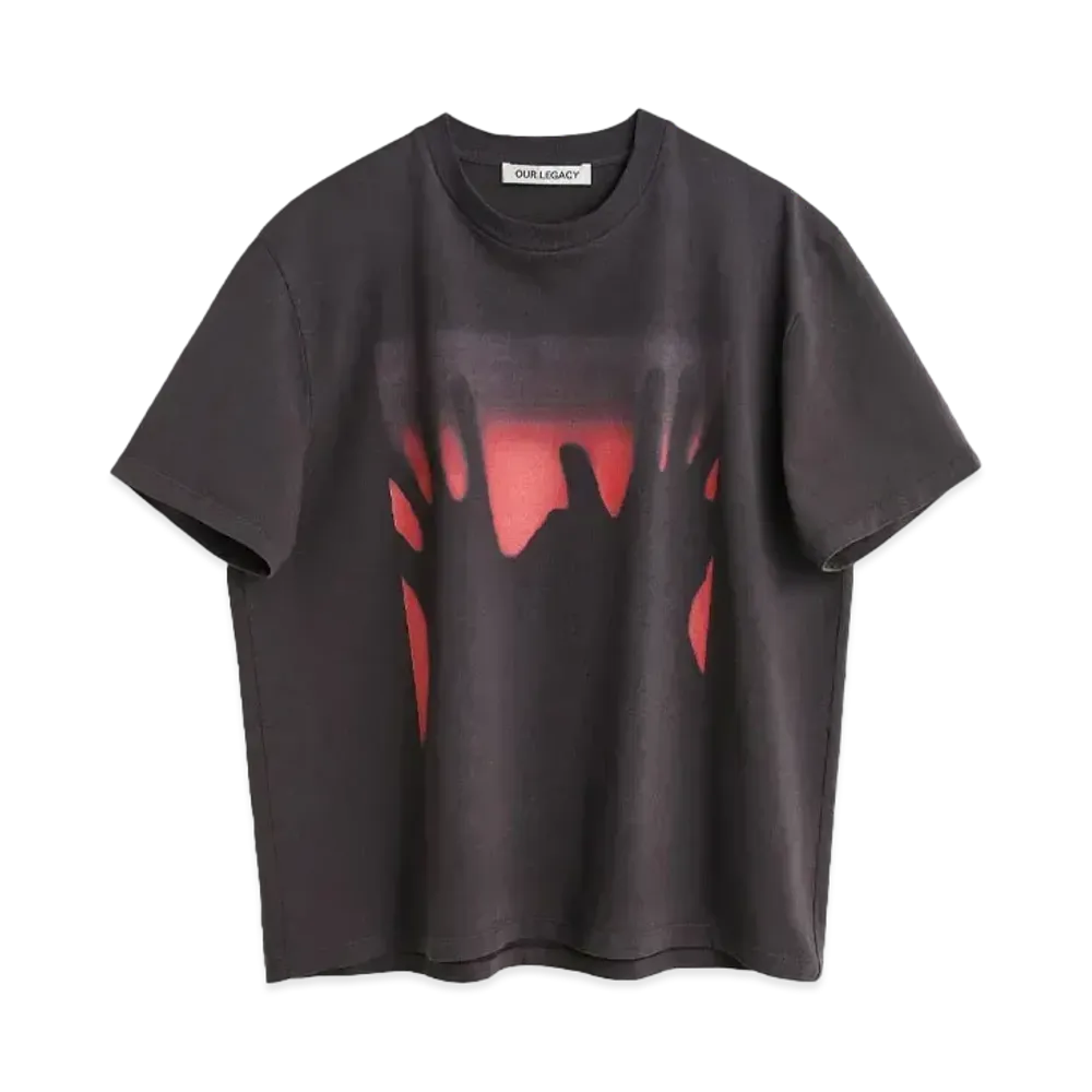 OUR LEGACY Box T-Shirt Taste Of Hands Print "Red"