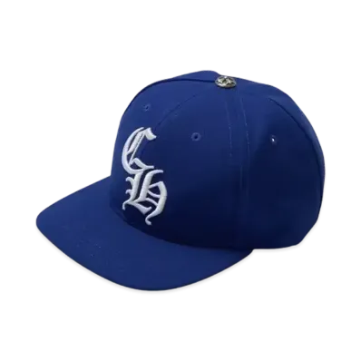 Chrome Hearts 6 Panel On Field CH White Baseball Cap "Blue/Green"
