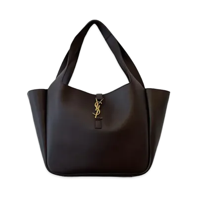 Saint Laurent Women's Plum Leather Le 5 Ã 7 Bea Shoulder Bag "Brown"
