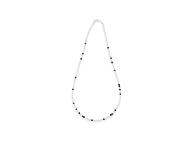 WIND AND SEA IVX Japan WDS Silver Pearl & White Hearts Necklace "Black"