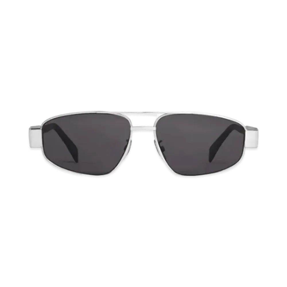 CELINE Triomphe Metal 03 Sunglasses In Metal "Silver/Smoke"