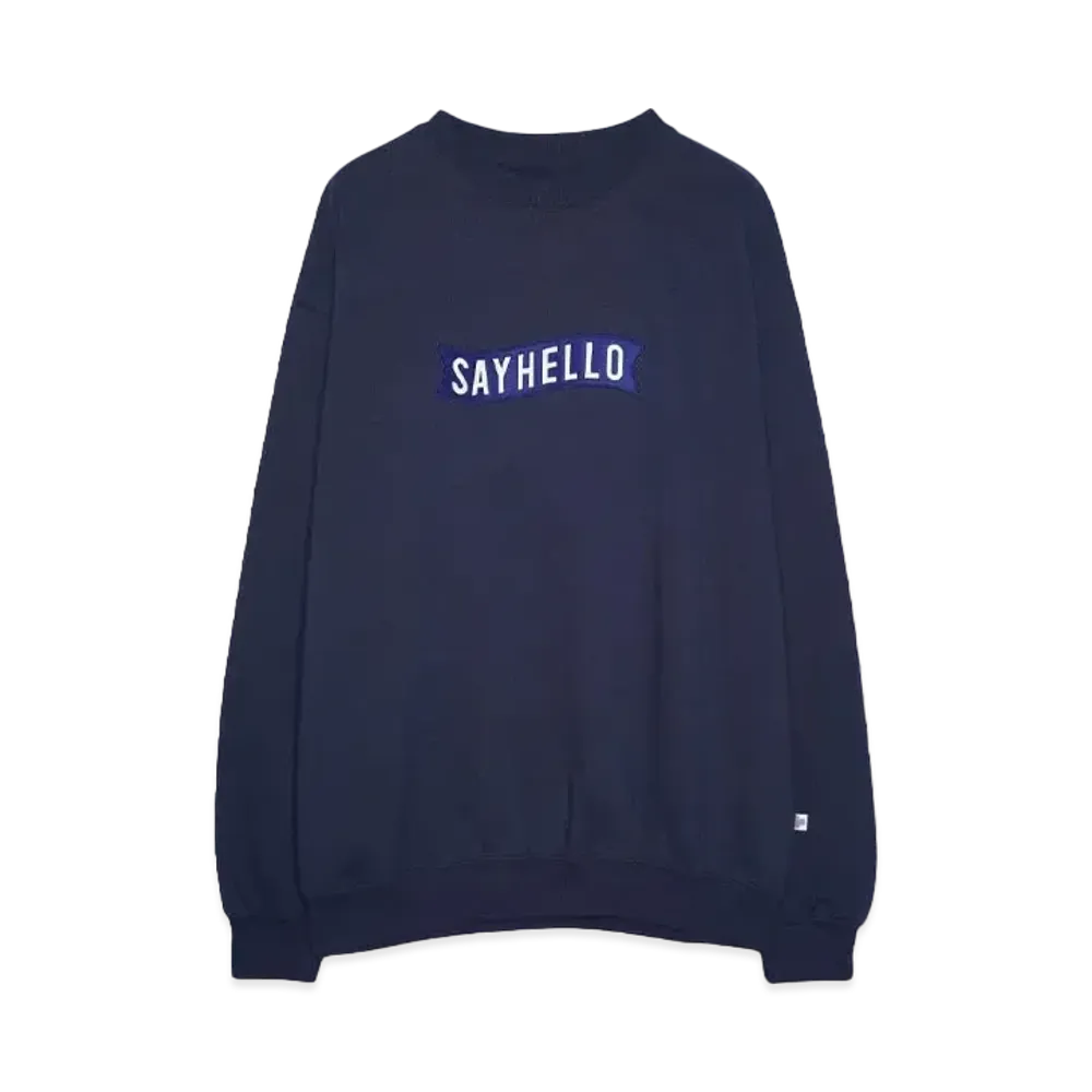 SAYHELLO Basic Logo Patch Crew "NAVY"