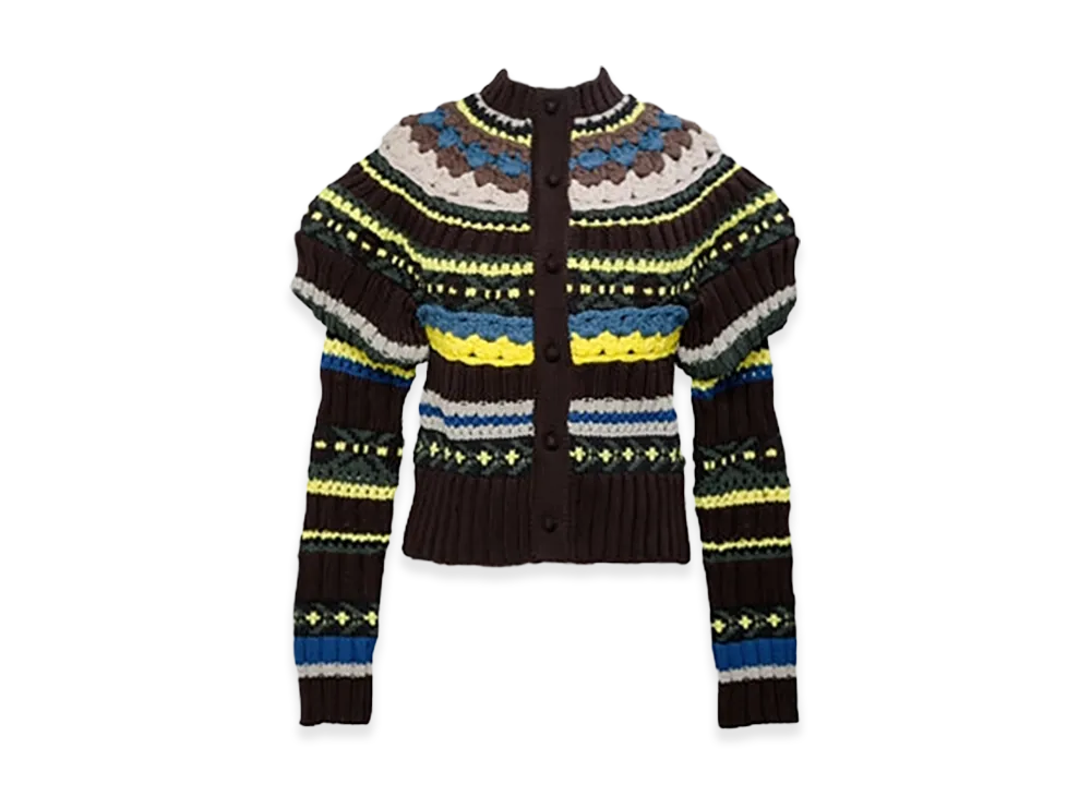 sacai Mix Knit Cardigan "Brown"