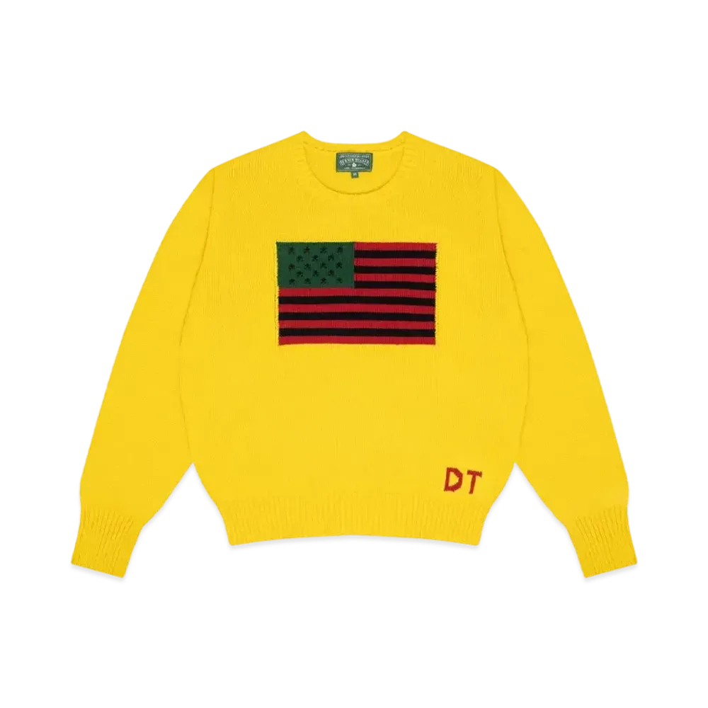 DENIM TEARS 1619 Pan African Flag Sweater "Yellow"