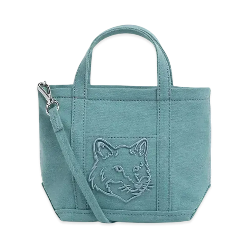Maison Kitsune Fox Head Mini Tote "Evergreen"