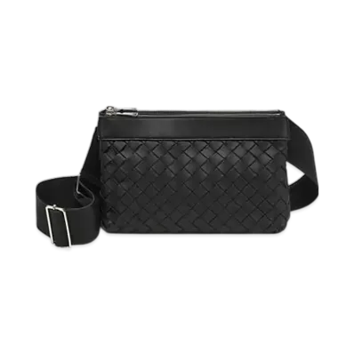 Bottega Veneta Intrecciato Duo Bag "Black"