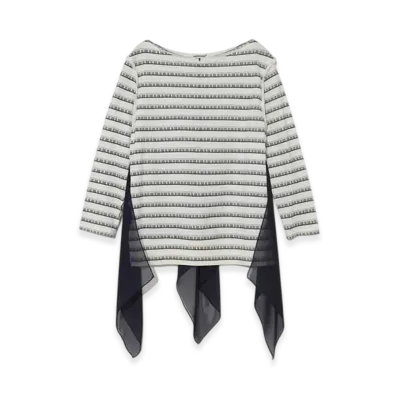 UNDERCOVER Cotton Boat Neck Cut and Sewn "White Border"