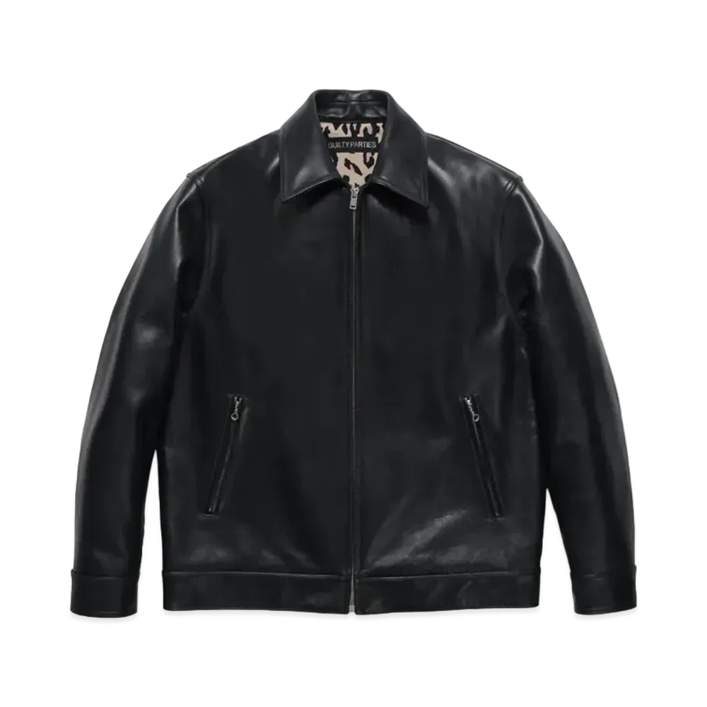 WACKO MARIA LEATHER SINGLE RIDERS JACKET "Black"
