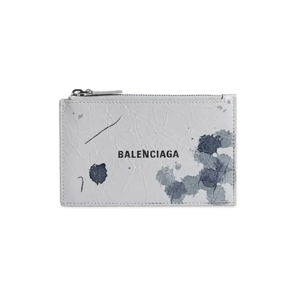 BALENCIAGA Cash Long Coin & Card Holder "Light Grey"