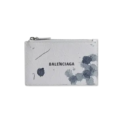BALENCIAGA Cash Long Coin & Card Holder "Light Grey"
