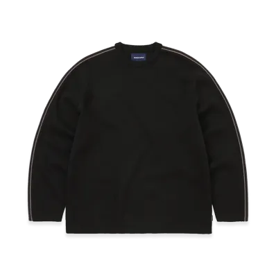 thisisneverthat Striped Sleeve Knit Crew "Black"