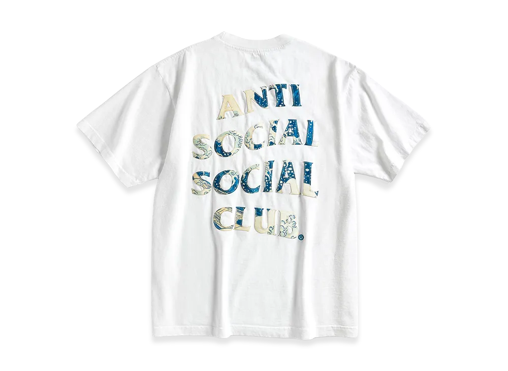 ANTI SOCIAL SOCIAL CLUB Tonkatsu: Boro Wave Tee "White"