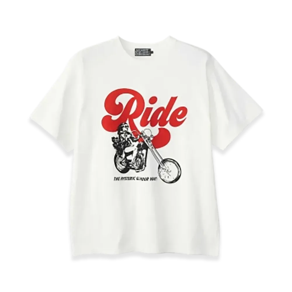 HYSTERIC GLAMOUR Ride A Motorcycle T-Shirt "White"