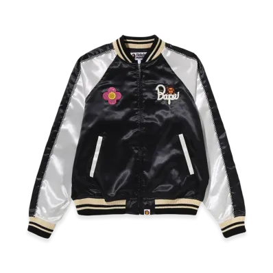 A BATHING APE Crystal Stone Baby Lisa Souvenir Jacket "Black"