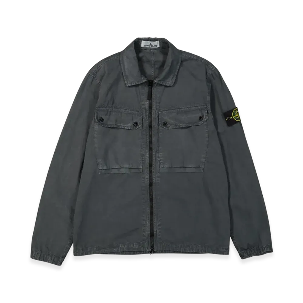Stone Island 102WN Brushed Organic Cotton Overshirt - 23FW "Lead Grey"