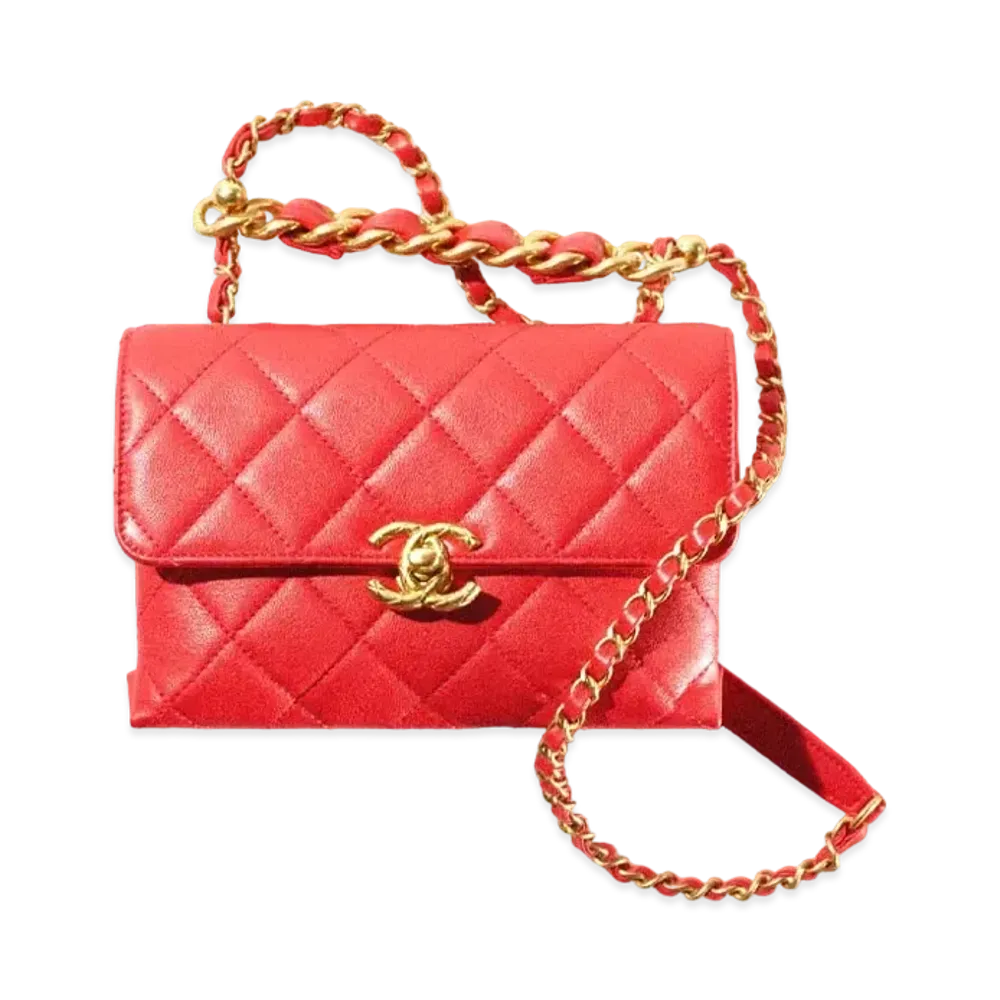 CHANEL Mini Flap Bag Calfskin "Red"
