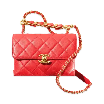 CHANEL Mini Flap Bag Calfskin "Red"