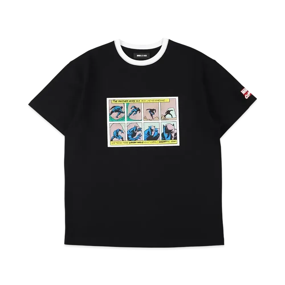 WIND AND SEA  x MARVEL Black Panther / Ringer SS Tee "Black"