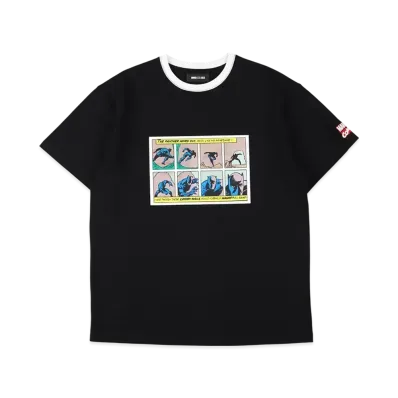 WIND AND SEA x MARVEL Black Panther / Ringer SS Tee "Black"
