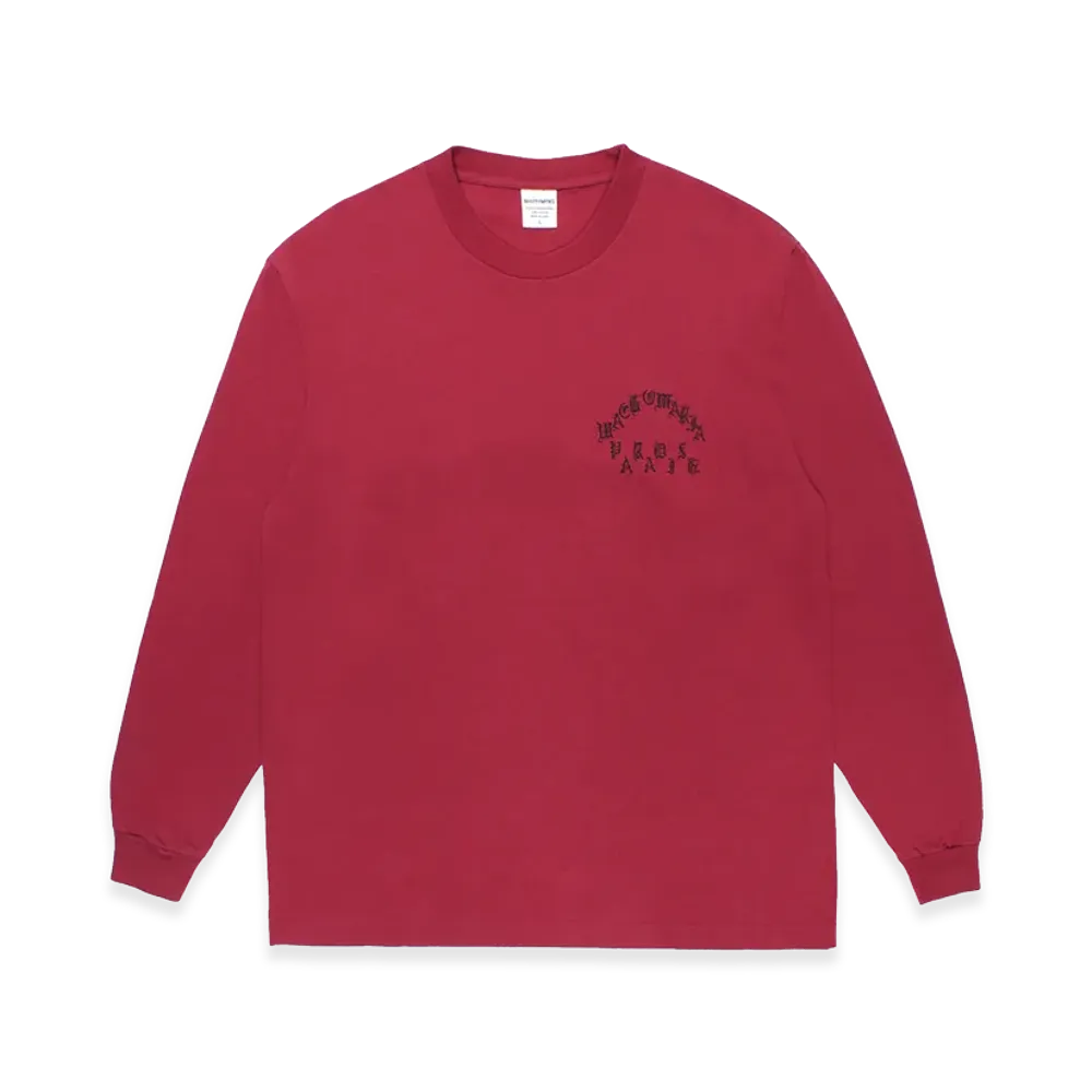 WACKO MARIA Washed Heavy Weight Long Sleeve T-Shirt "Burgundy"