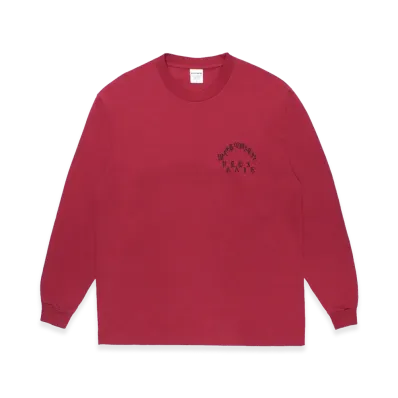 WACKO MARIA Washed Heavy Weight Long Sleeve T-Shirt "Burgundy"