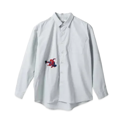 graniph x Spider Man Pocket Loose Fit Shirt "Smoke Blue"