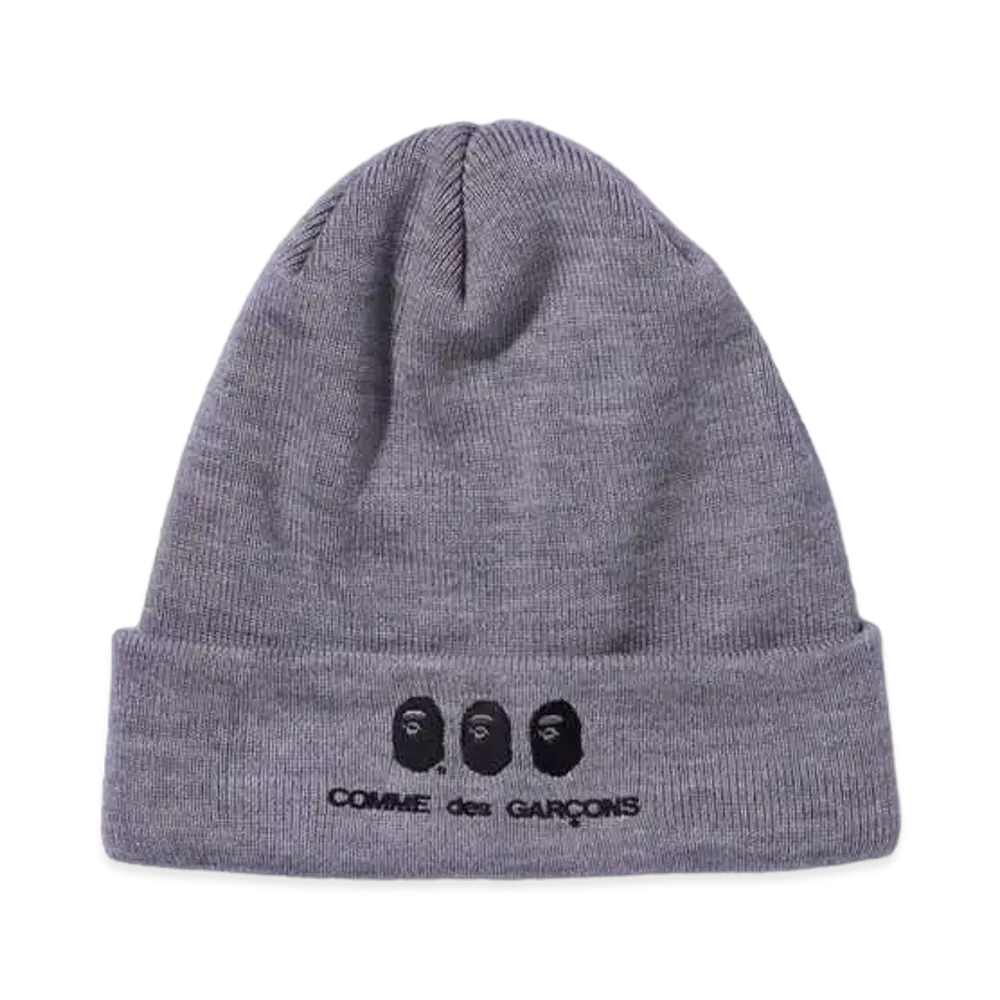 A BATHING APE x CDG OSAKA KNIT CAP "Grey"