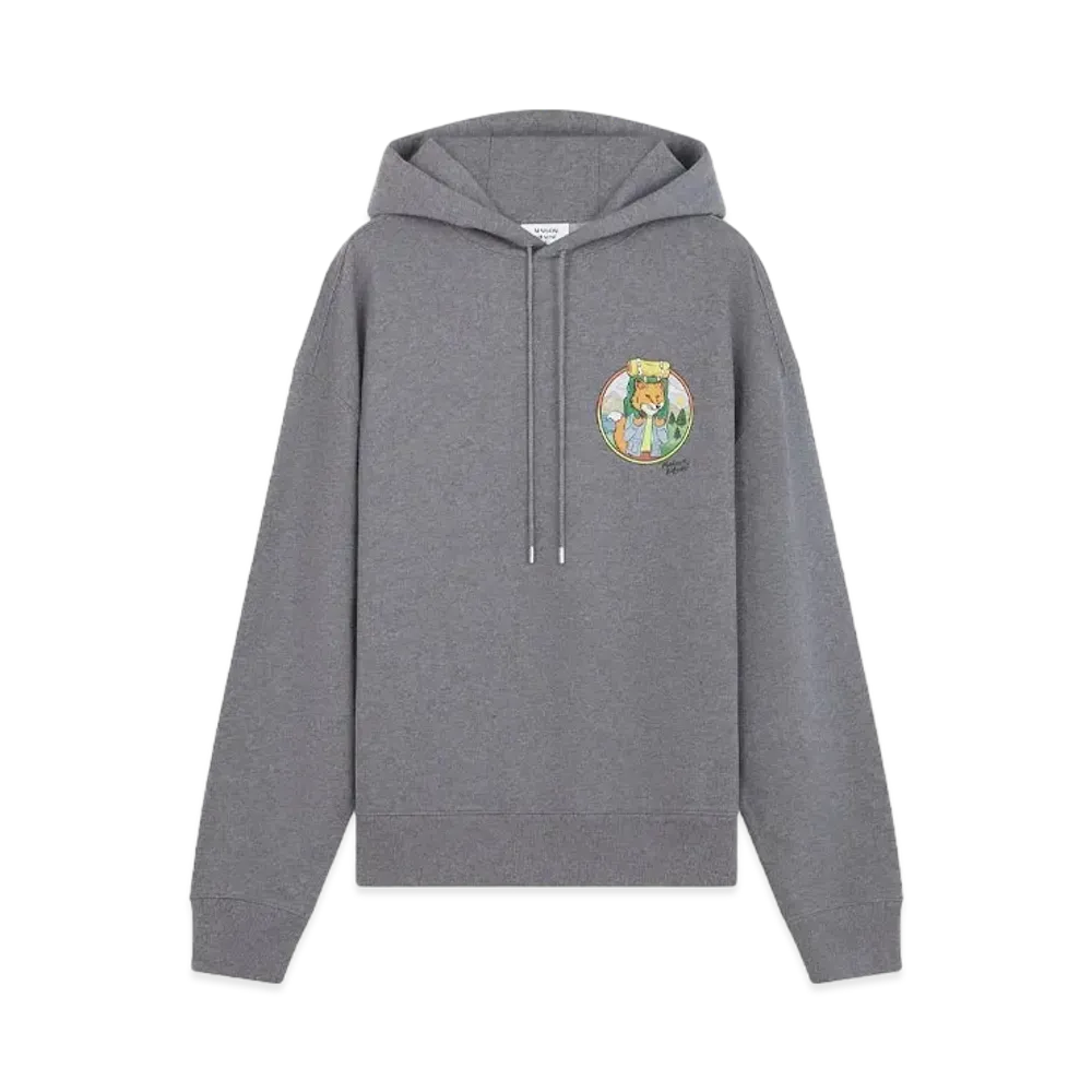 Maison Kitsune Rambling Fox Oversized Hoodie "Medium Grey Melange"