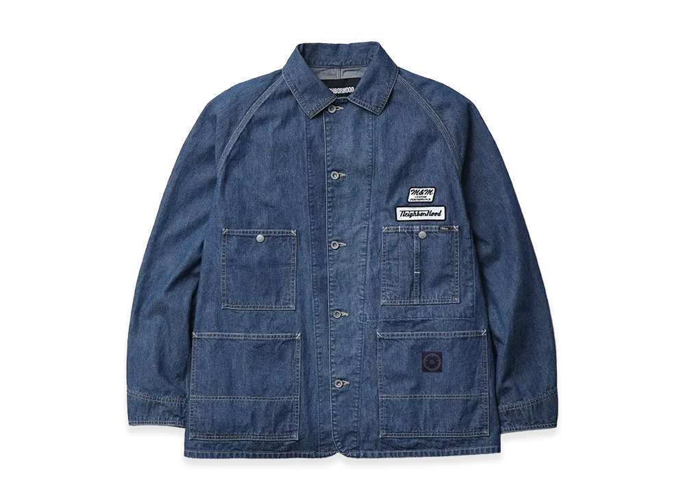 NEIGHBORHOOD x M&M . Washed Denim Coverall Jacket "Indigo"