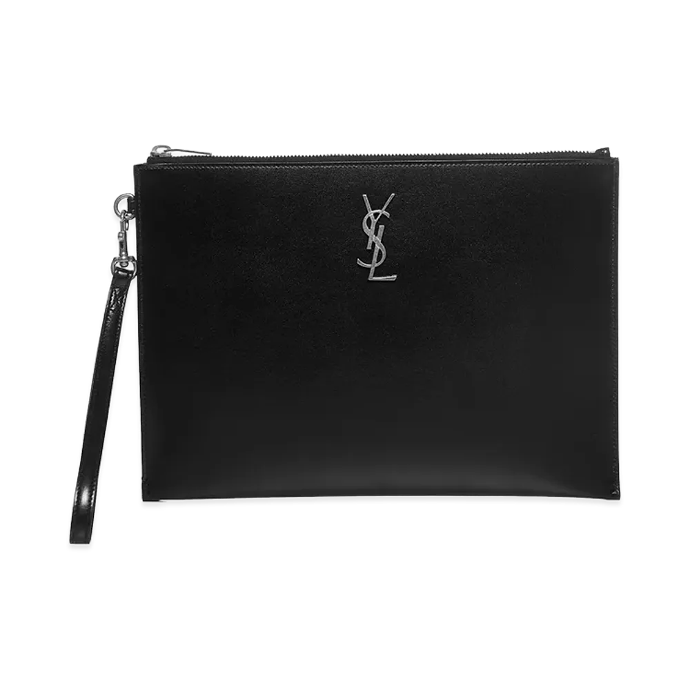 Saint Laurent Logo Leather Ipad Holder "Black"