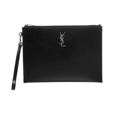 Saint Laurent Logo Leather Ipad Holder "Black"
