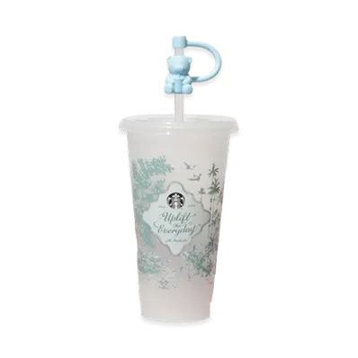 STARBUCKS 2026 Mystery Color Changing Reusable Cold Cup 710ml + 2026 Mystery Pack Reusable Cup Straw Cap Bearista "Clear"
