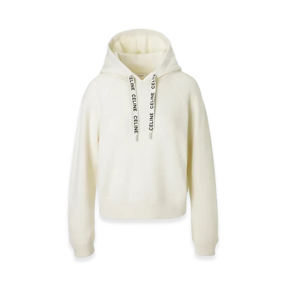 CELINE Pull Boxy Cropped Capuche "Offwhite"