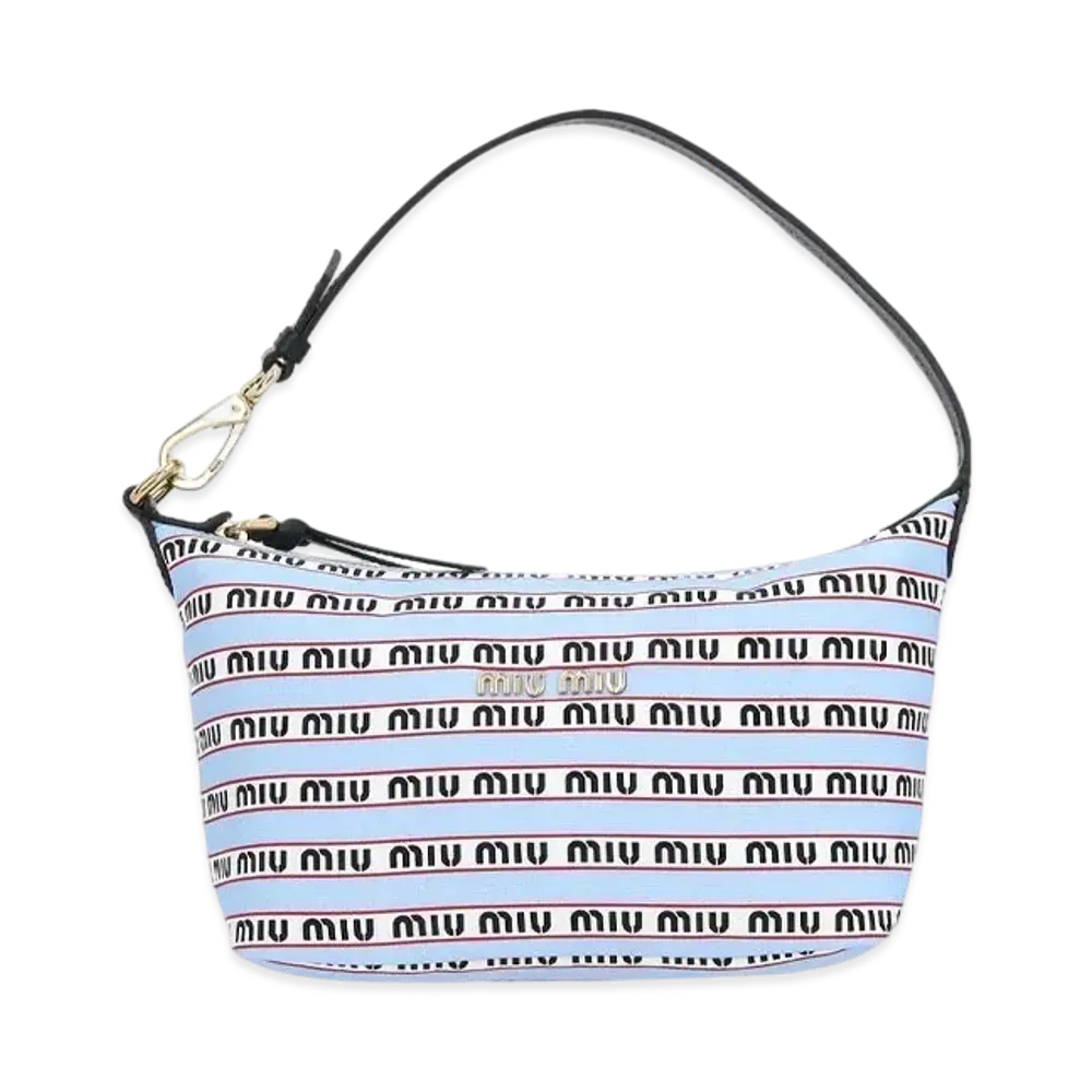 MIU MIU Miu Spirit Printed Faille Mini Bag "Celeste"