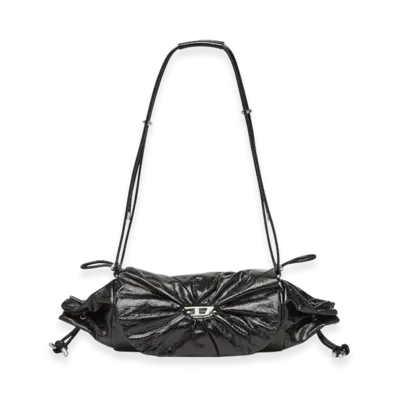Diesel Scrunch-D Shoulder M Scrunch-D M-Shoulder Bag In Shiny Leather "Black"