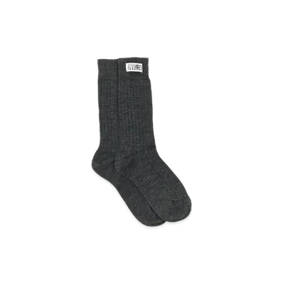 MM6 Maison Margiela Women's Numeric Signature MM6 Socks "Gray"
