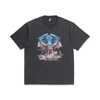 SubCulture Sc Aged Facebody Skull Rider T-Shirt "Black"