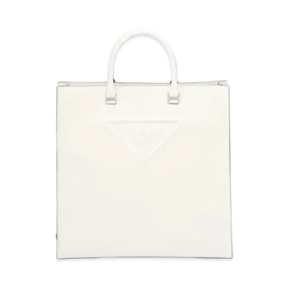 PRADA Saffiano Leather Tote Bag "White"