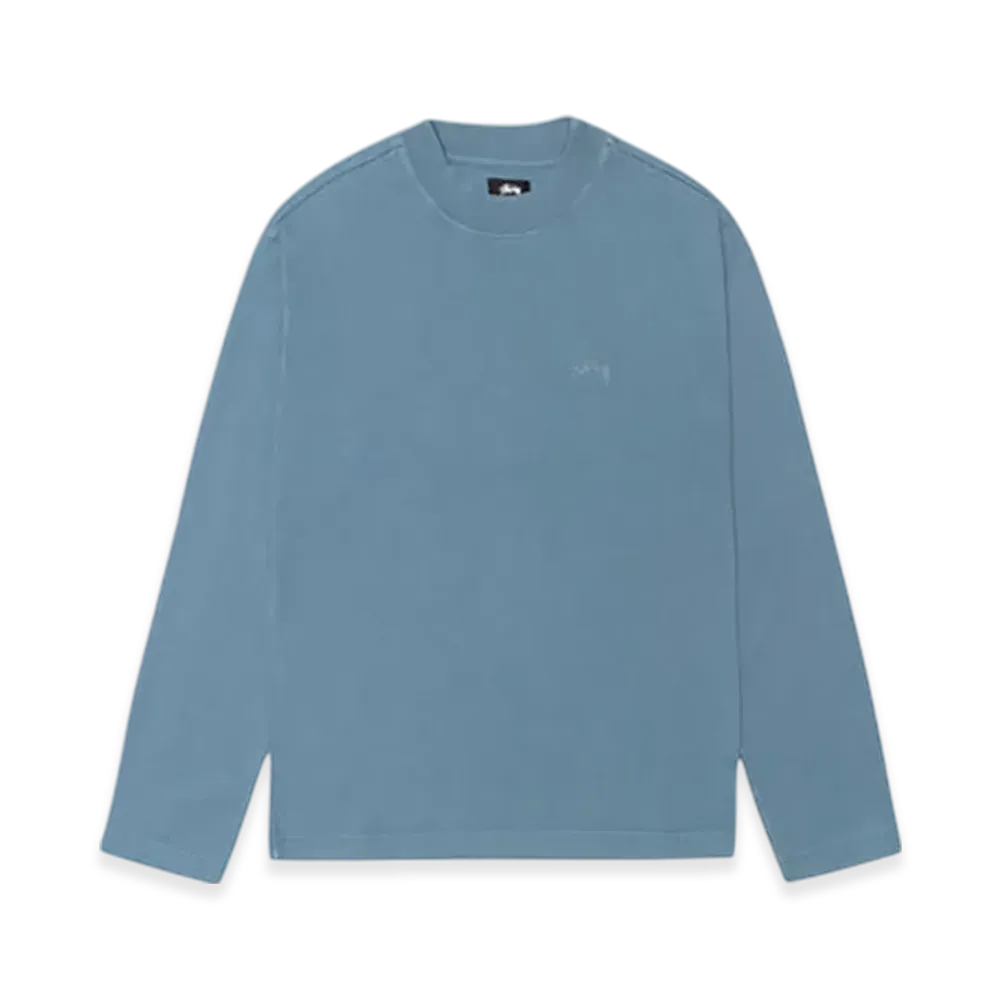 Stussy Dyed LS Mock Neck Tee "Blue"